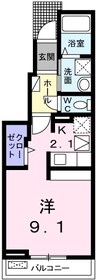 エル　メーム 1Rの間取り