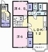 クレストヨコセキⅢ 2LDKの間取り