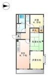 メゾンコンフォール 3DKの間取り
