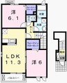 サニーレジデンス御着Ａ 2LDKの間取り