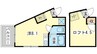 ベルフラワー岡町 1Rの間取り