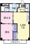 アメニティ　カーサ 2LDKの間取り