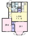 グランテール汐見台 2LDKの間取り