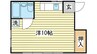 日東ハイツ東雲 1Rの間取り