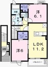 サンファースト　勝原 2LDKの間取り
