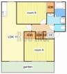 リッツハウスM&R　C 2LDKの間取り