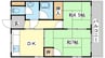 シャトー東洋 2DKの間取り