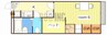 ドミール中島N 1Kの間取り