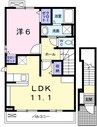 エレガンス中島 1LDKの間取り