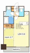 レジデンスｈ忍町 1LDKの間取り