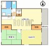 ディアス東町ノ坪 2LDKの間取り