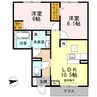 エスポアール　フジタ 2LDKの間取り