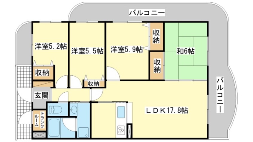 間取図 手柄アートスカイハイツ