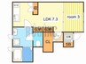 御国野町ハイツ 1LDKの間取り