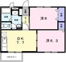 ラ・フェンテ 2DKの間取り