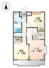 ストークコーポ大津茂 2LDKの間取り