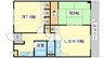 コーポ東延末 2LDKの間取り