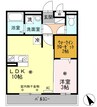 ノア東山Ｂ棟 1LDKの間取り