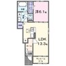 増位本町２丁目アパート 1LDKの間取り