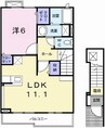 アウローラ玉手Ⅱ　Ａ 1LDKの間取り