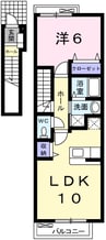 アンソレイエ・Ｓ 1LDKの間取り