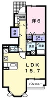 スタービレ 1LDKの間取り