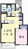 セレーノ　カーサⅡ 1LDKの間取り