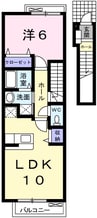 シルバーライニングＡ 1LDKの間取り