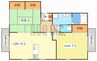 ラフィーネ田寺東 2LDKの間取り