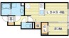 クラージュKS 1LDKの間取り