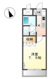 シャルマン・中島 1Kの間取り