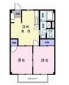パレス上大野 2DKの間取り
