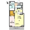 D-PLACE町坪 1LDKの間取り