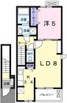 エスペランサ白国Ⅱ 1LDKの間取り