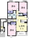 オアシス上ノ茶屋 3LDKの間取り