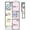 フクダ　パーク　サイドⅠ 2LDKの間取り