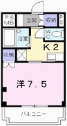 ソレイユシミズ 1Kの間取り