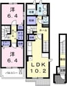 ロジュマンⅡ 2LDKの間取り