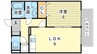 オーベルジュ 1LDKの間取り