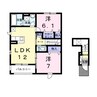カルム　シャーンス 2LDKの間取り