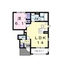 カルム　シャーンス 1LDKの間取り