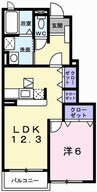 ミルトス神田 1LDKの間取り