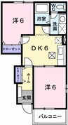 グリーンヒルズＥ 2DKの間取り