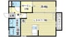 エクセル熊見 1LDKの間取り