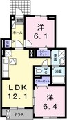 グラース・アンジュ 2LDKの間取り