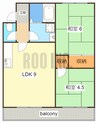 白国ハウス 2LDKの間取り