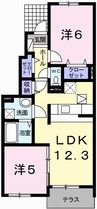 アバンツァート東浜 2LDKの間取り