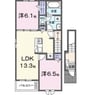 ルミナーレＢ 2LDKの間取り