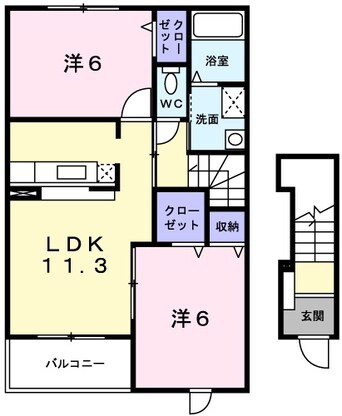 間取図 グランディアス　トシ