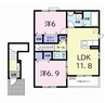 エクセレント　ピリオド 2LDKの間取り